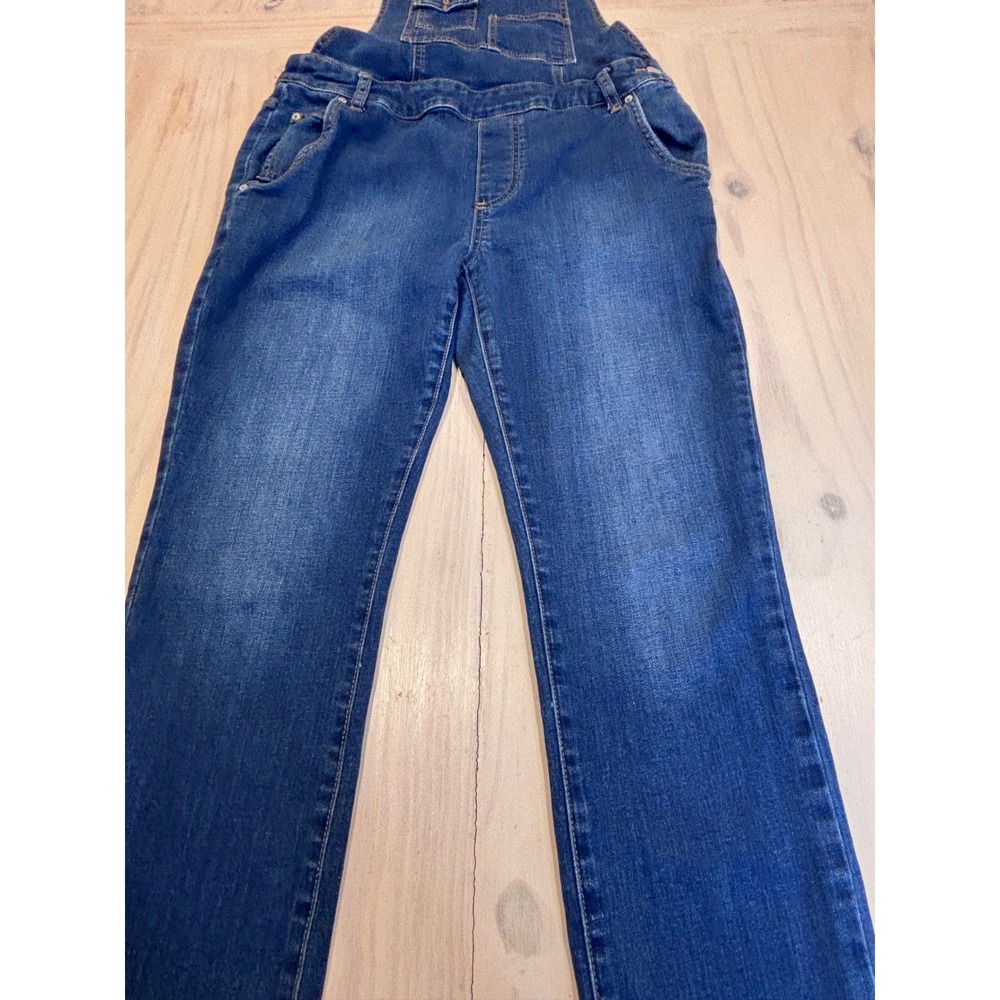 Free People Slim Fit Denim Overalls Medium Wash Blue W28 OB454150 - Picture 12 of 13